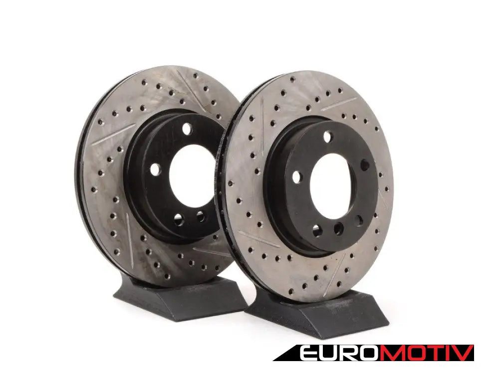 Cross-Drilled & Slotted Brake Rotors - Front