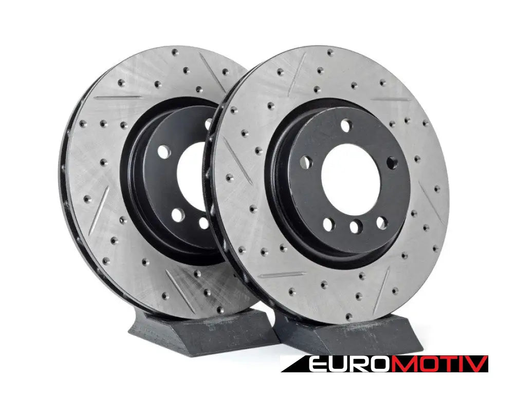 Cross-Drilled & Slotted Brake Rotors - Front