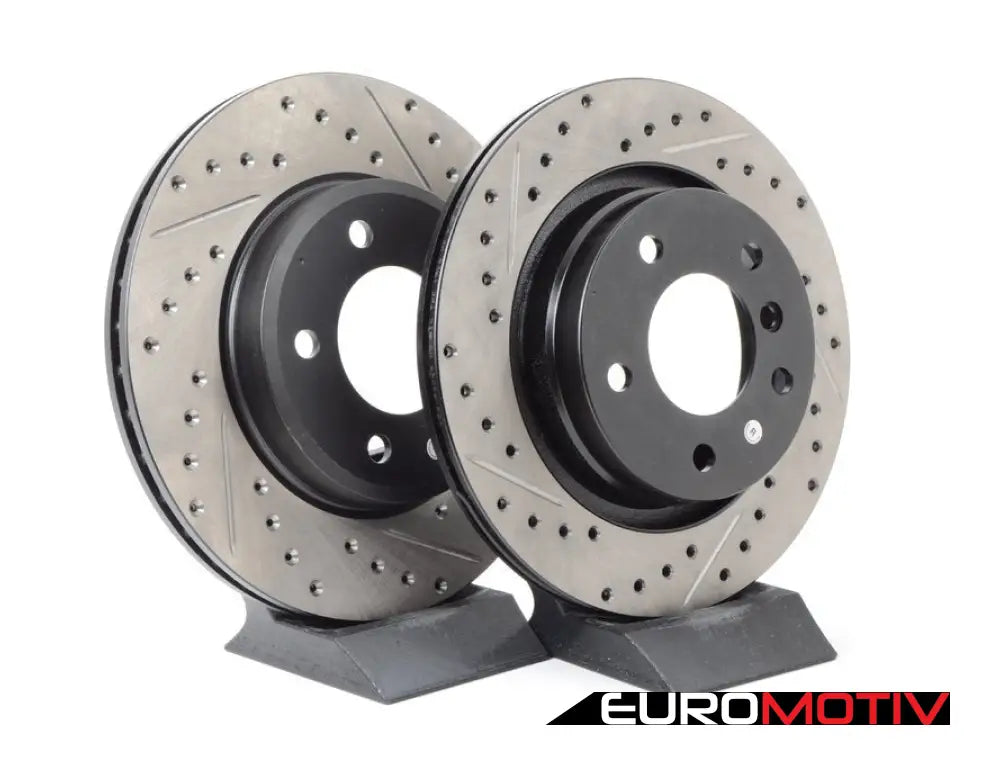 Cross-Drilled & Slotted Brake Rotors - Front