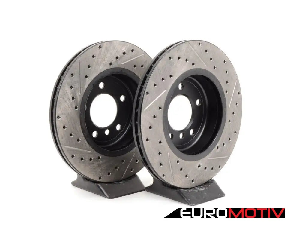 Cross-Drilled & Slotted Brake Rotors - Front