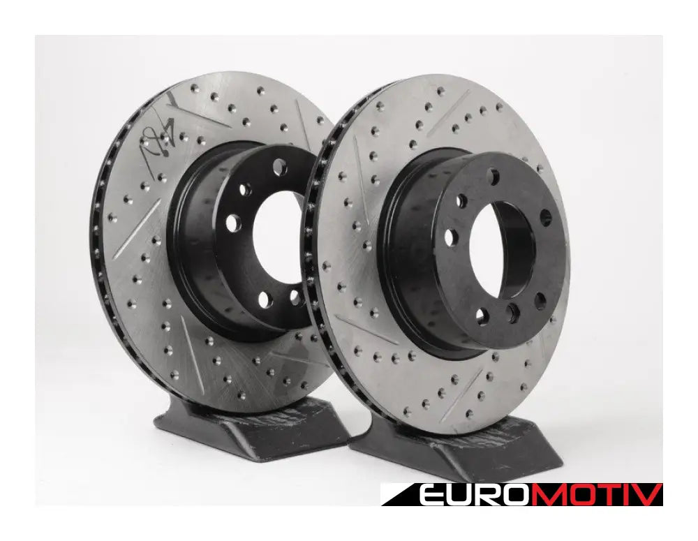 Cross-Drilled & Slotted Brake Rotors - Front