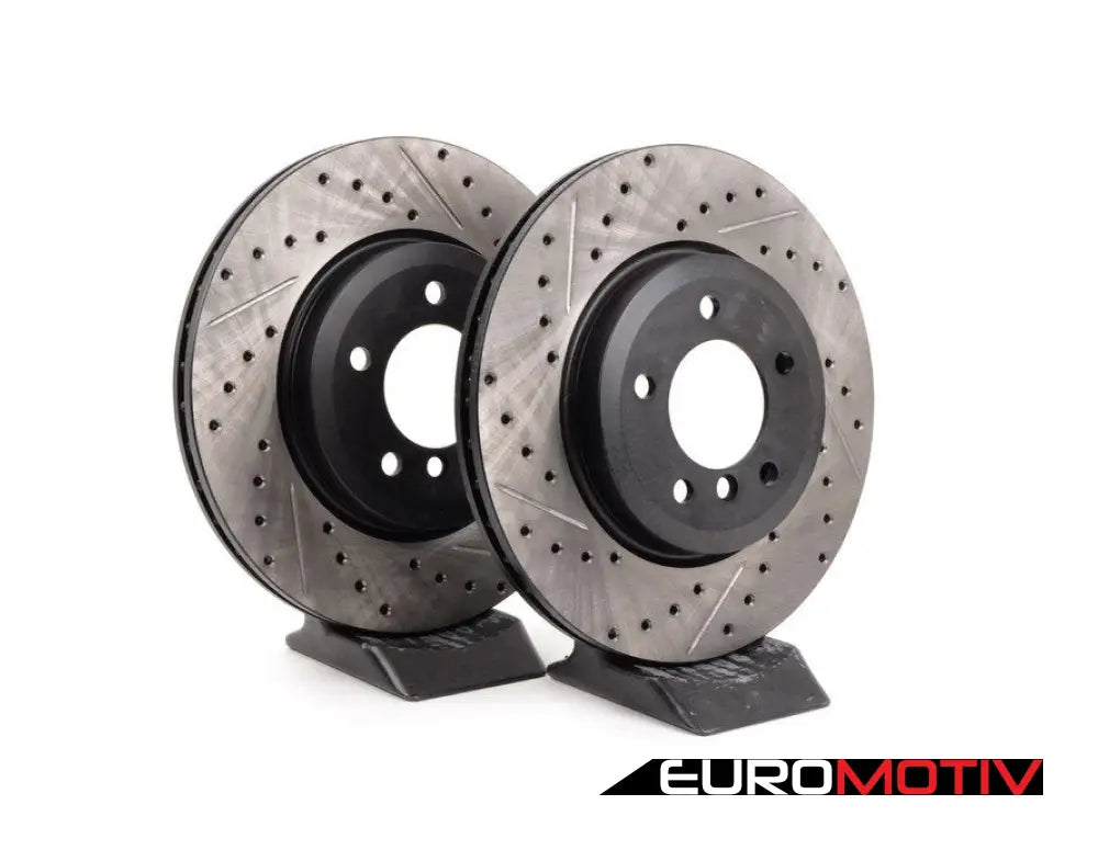 Cross-Drilled & Slotted Brake Rotors - Front