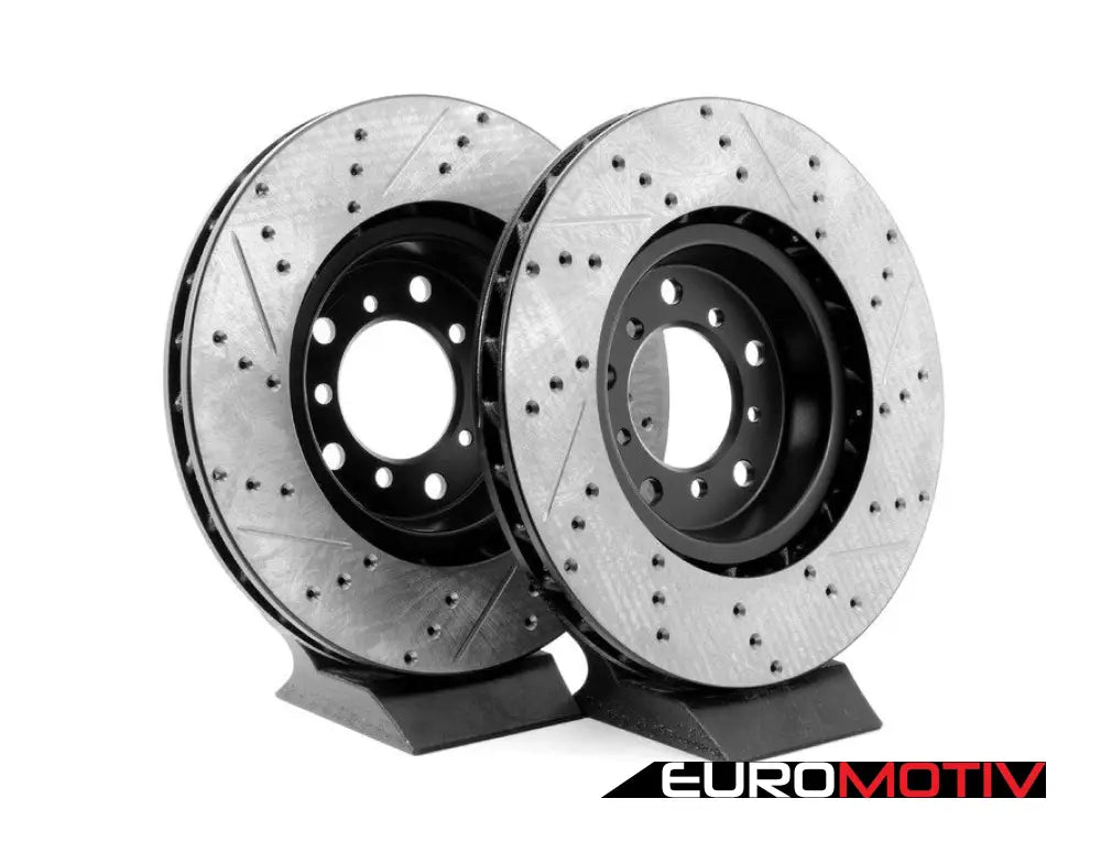 Cross-Drilled & Slotted Brake Rotors - Front