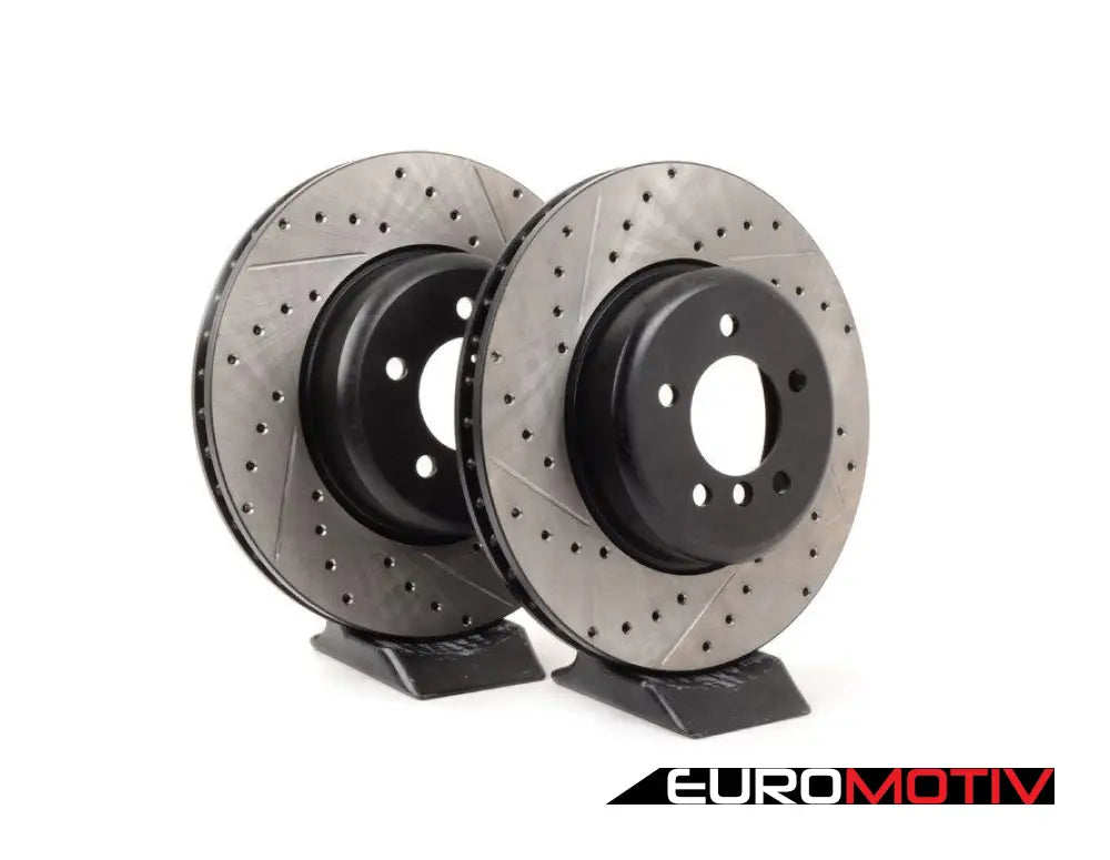 Cross-Drilled & Slotted Brake Rotors - Front