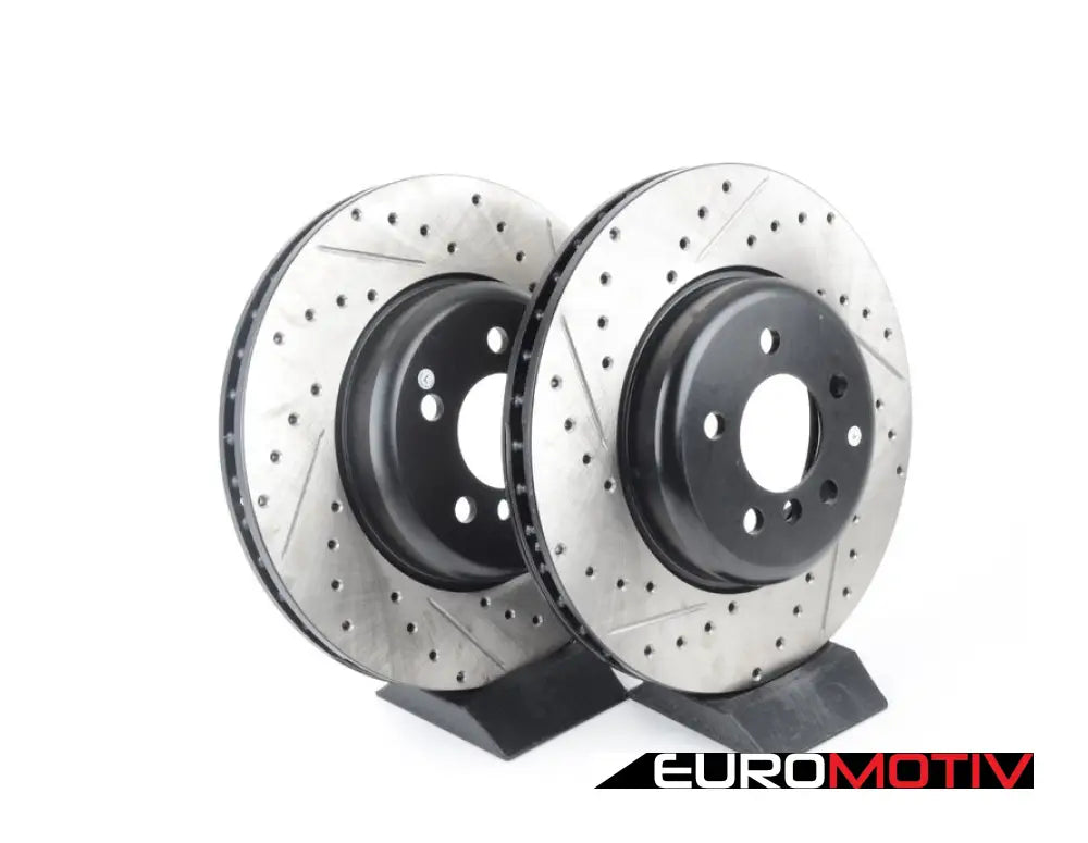 Cross-Drilled & Slotted Brake Rotors - Front