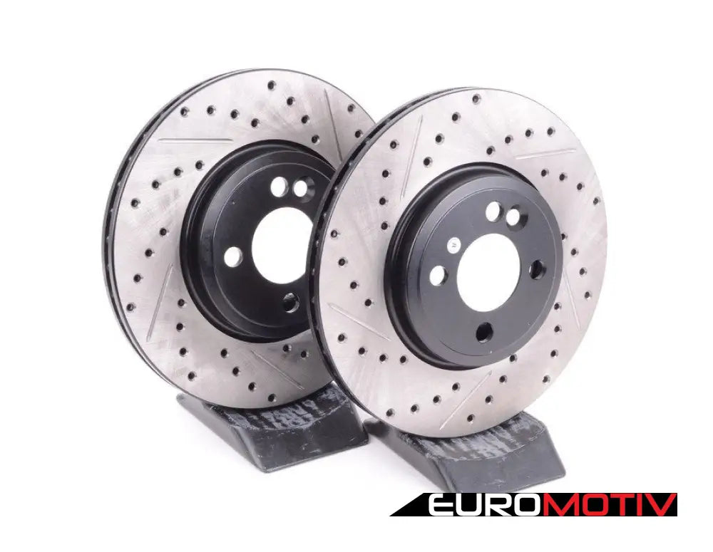 Cross-Drilled & Slotted Brake Rotors - Front Pair 11.57’ (294X22)