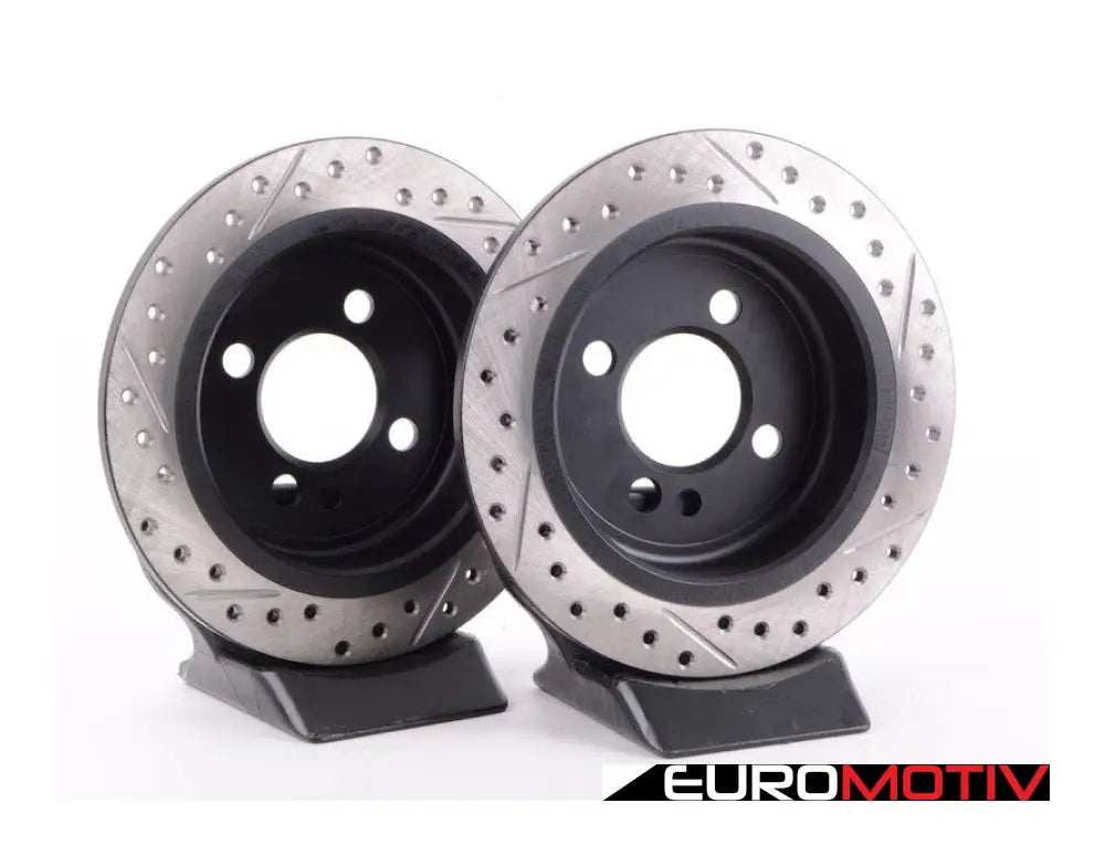 Cross Drilled & Slotted Brake Rotors - Rear 10.19’ (259X10)