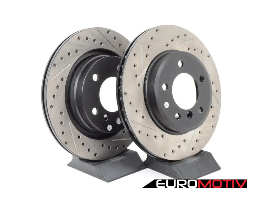 Cross-Drilled & Slotted Brake Rotors - Rear