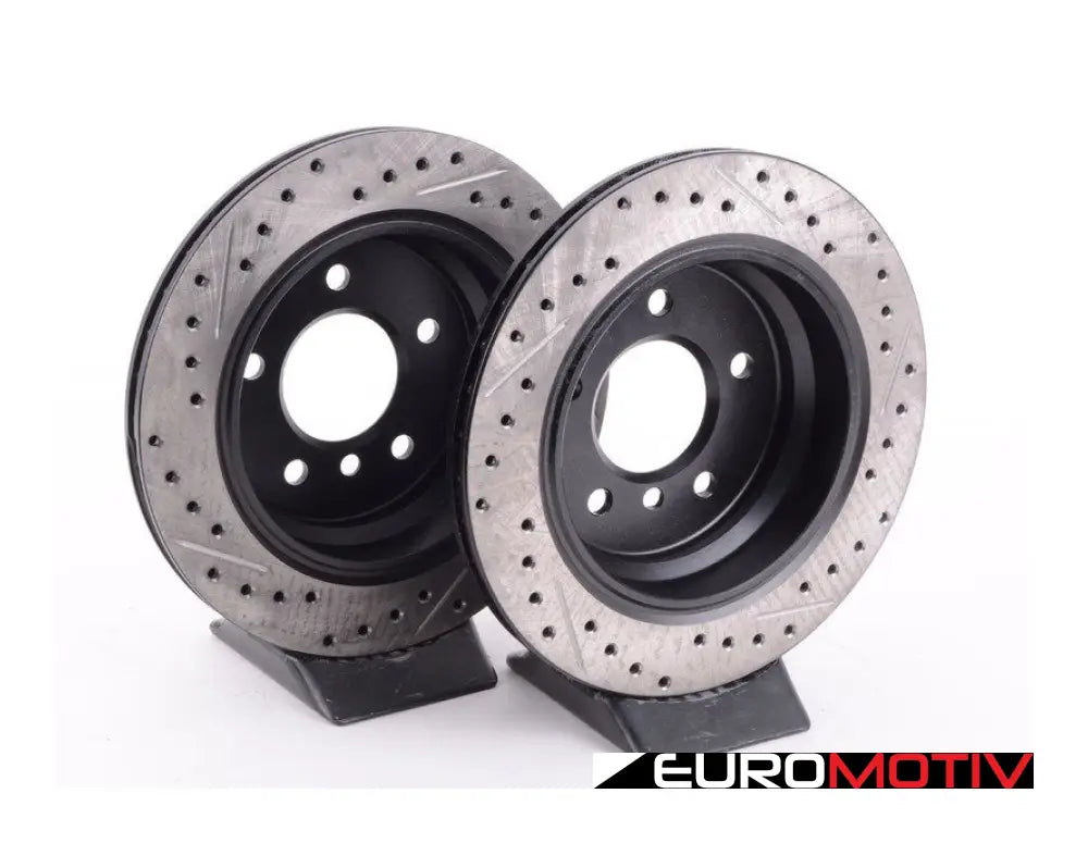 Cross-Drilled & Slotted Brake Rotors - Rear