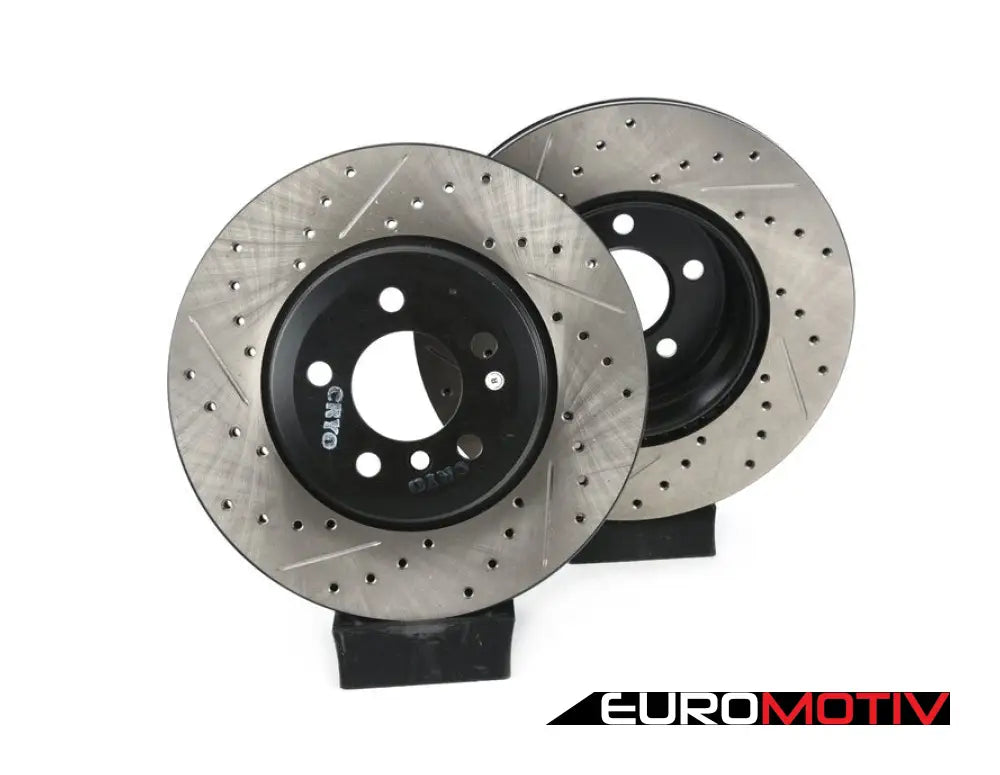 Cross-Drilled & Slotted Brake Rotors - Rear