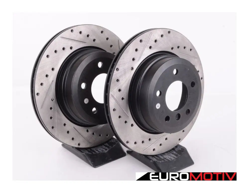 Cross-Drilled & Slotted Brake Rotors - Rear