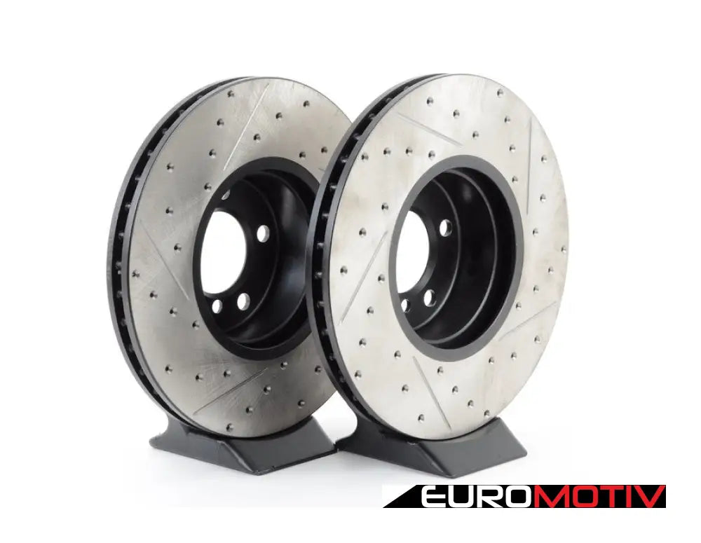 Cross-Drilled & Slotted Brake Rotors - Rear (330X20Mm)