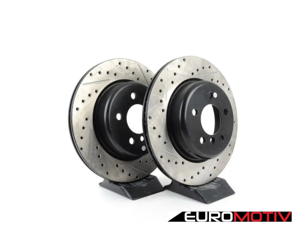 Cross-Drilled & Slotted Brake Rotors - Rear