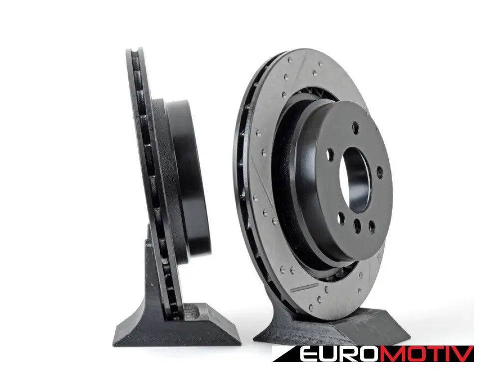 Cross-Drilled & Slotted Brake Rotors - Rear