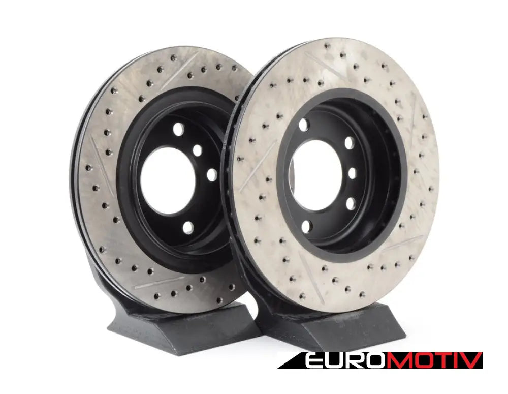 Cross-Drilled & Slotted Brake Rotors - Rear