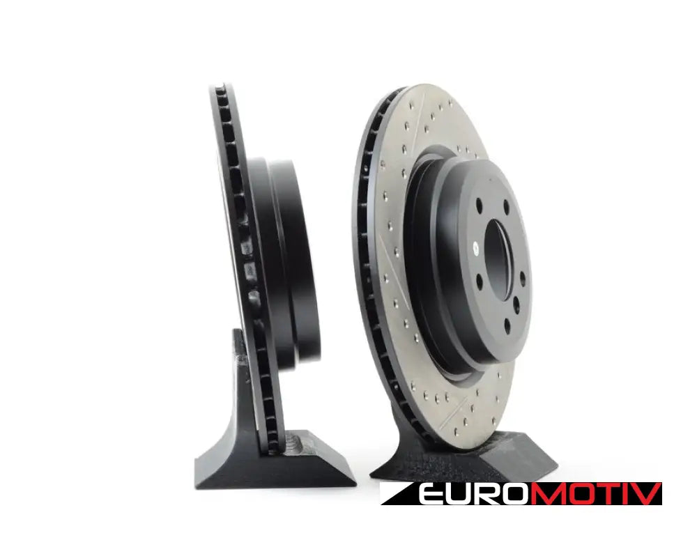 Cross-Drilled & Slotted Brake Rotors - Rear