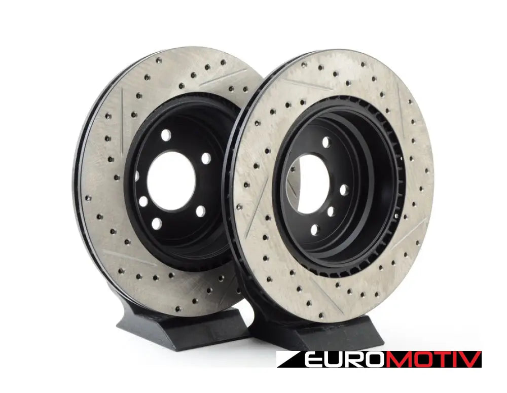 Cross-Drilled & Slotted Brake Rotors - Rear