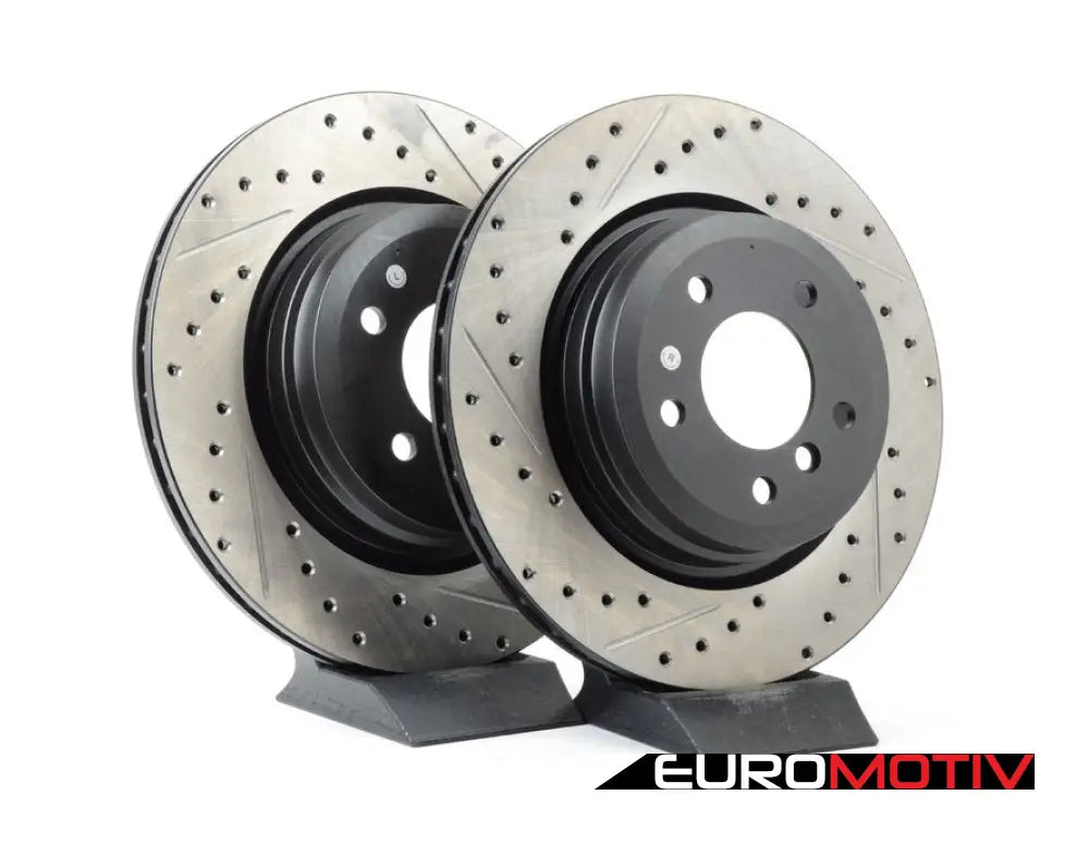 Cross-Drilled & Slotted Brake Rotors - Rear