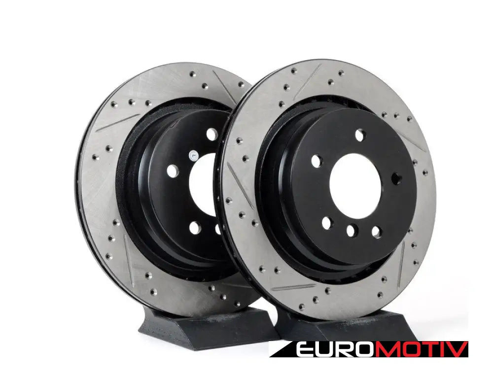 Cross-Drilled & Slotted Brake Rotors - Rear