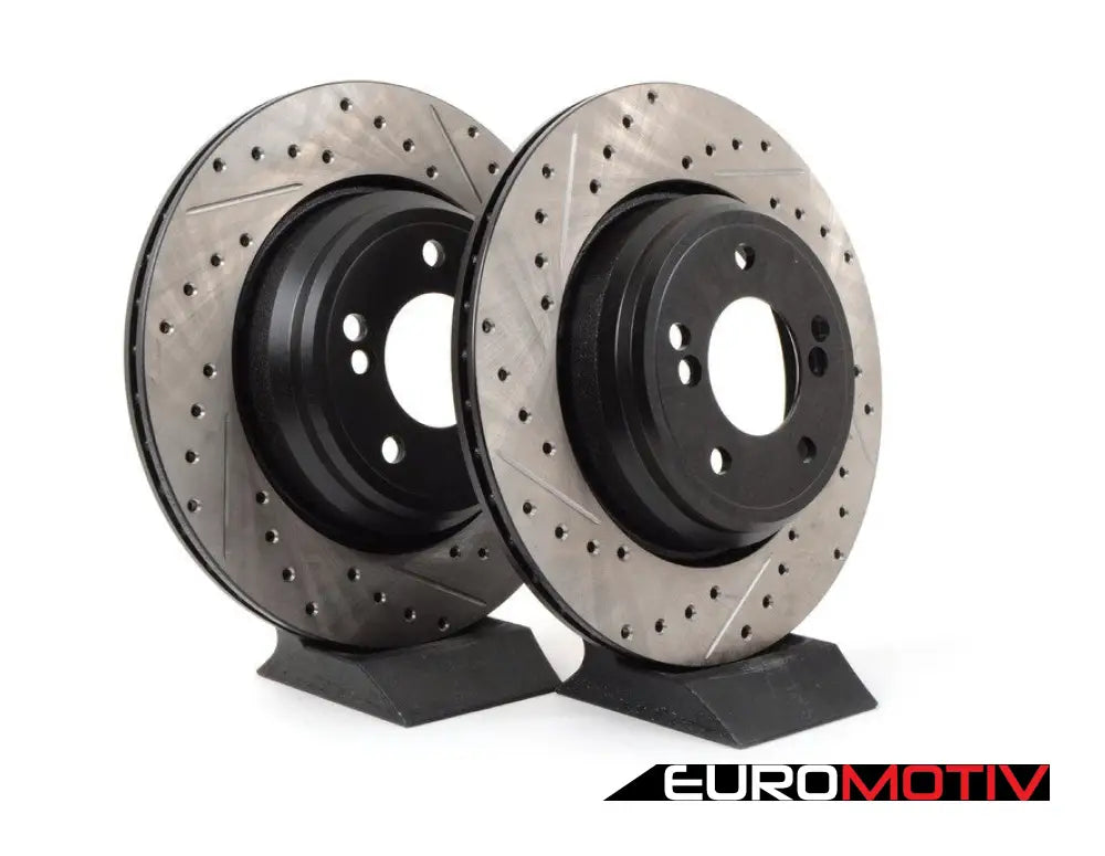 Cross-Drilled & Slotted Brake Rotors - Rear