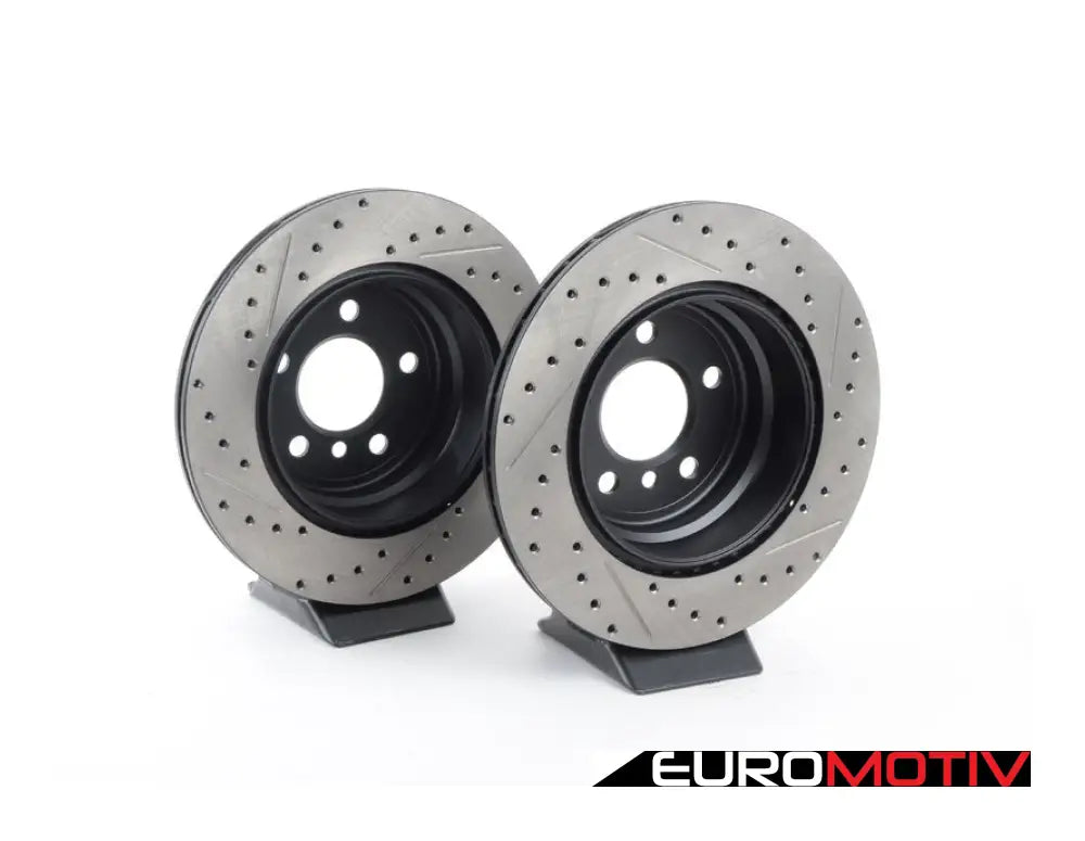 Cross-Drilled & Slotted Brake Rotors - Rear