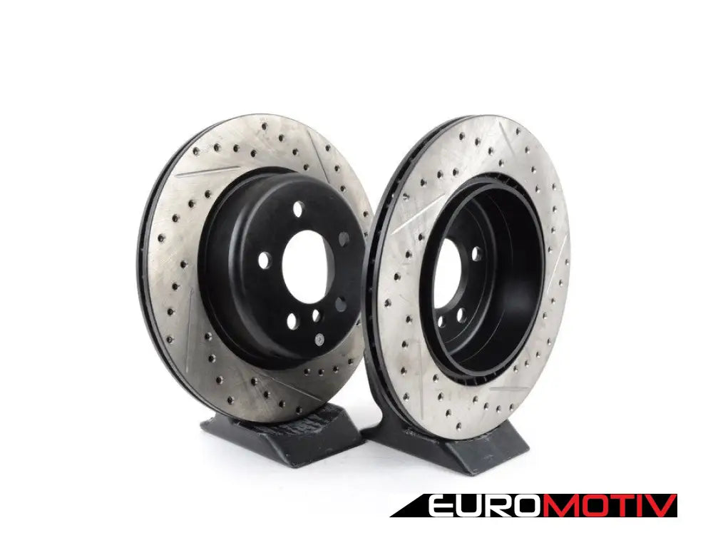 Cross-Drilled & Slotted Brake Rotors - Rear