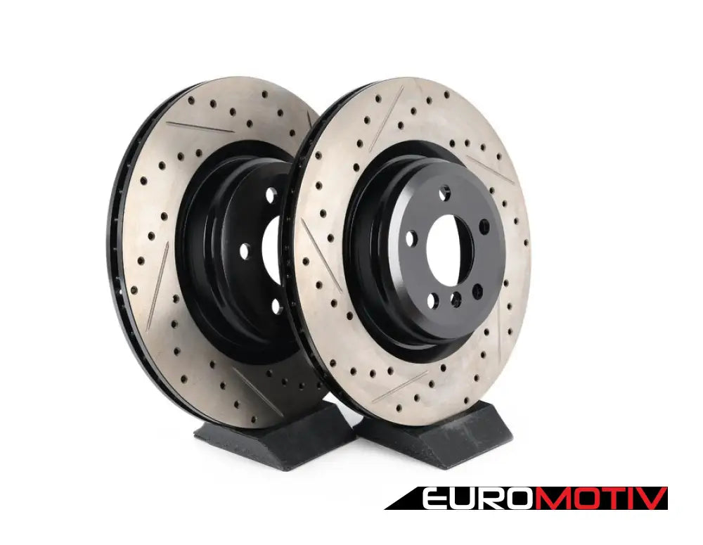 Cross-Drilled & Slotted Brake Rotors - Rear