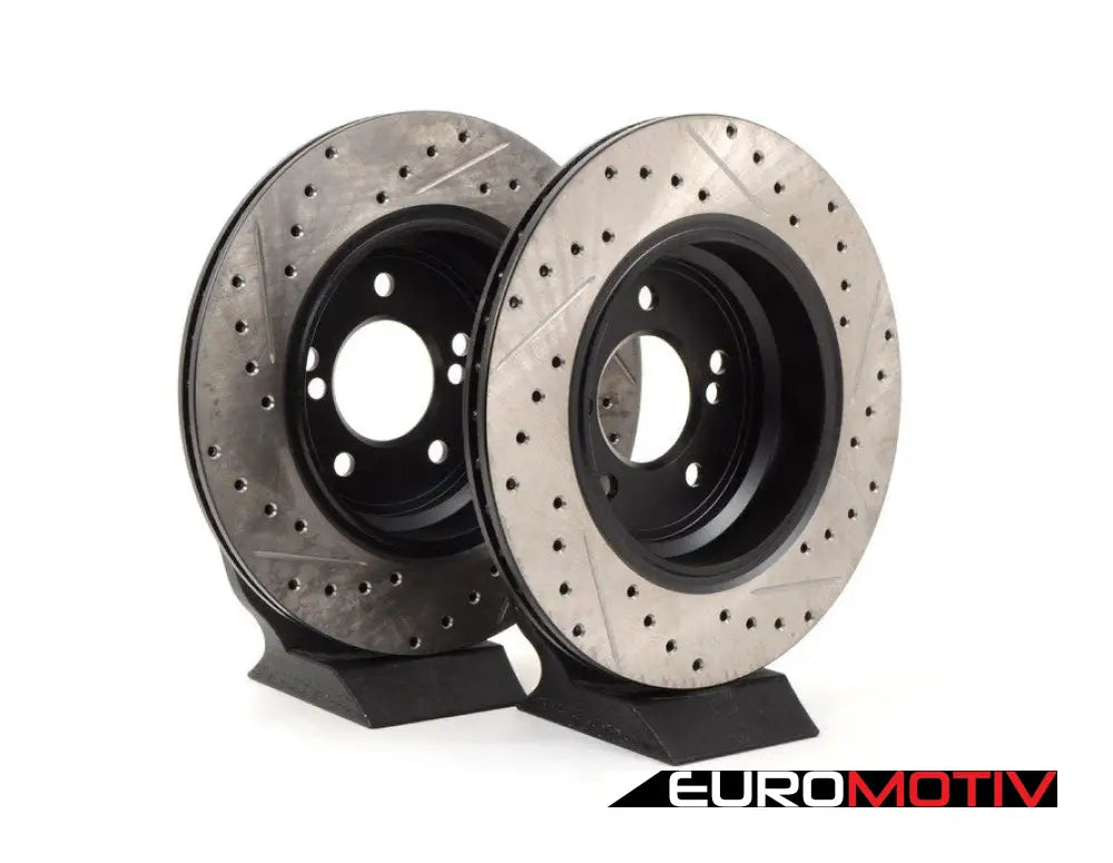 Cross-Drilled & Slotted Brake Rotors - Rear