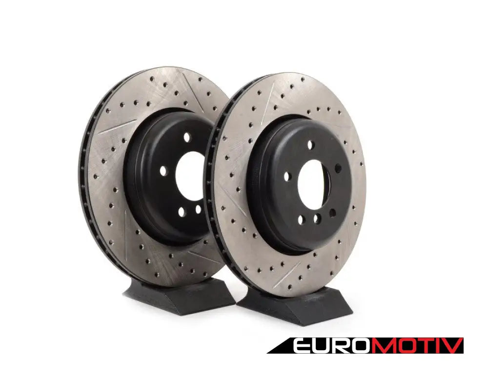 Cross-Drilled & Slotted Brake Rotors - Rear