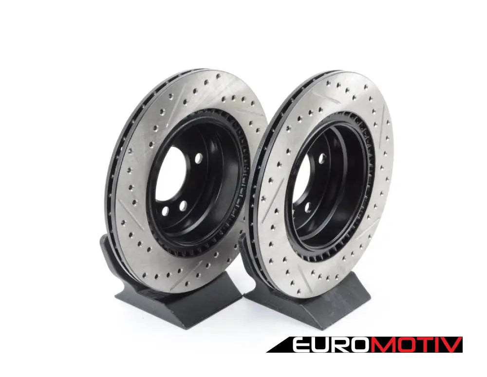 Cross-Drilled & Slotted Brake Rotors - Rear