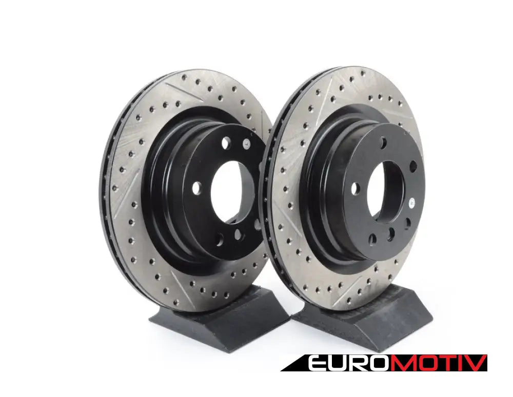 Cross-Drilled & Slotted Brake Rotors - Rear