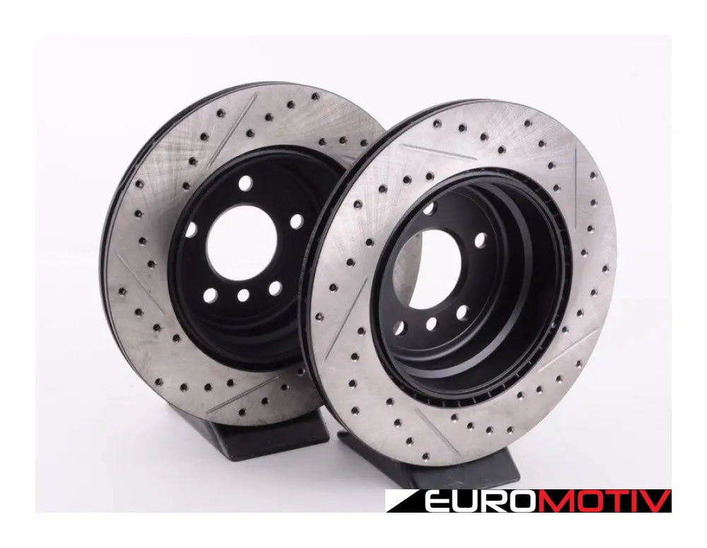 Cross-Drilled & Slotted Brake Rotors - Rear