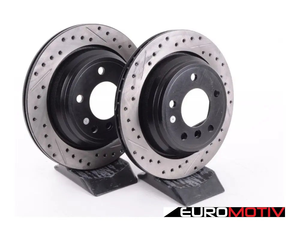 Cross-Drilled & Slotted Brake Rotors - Rear