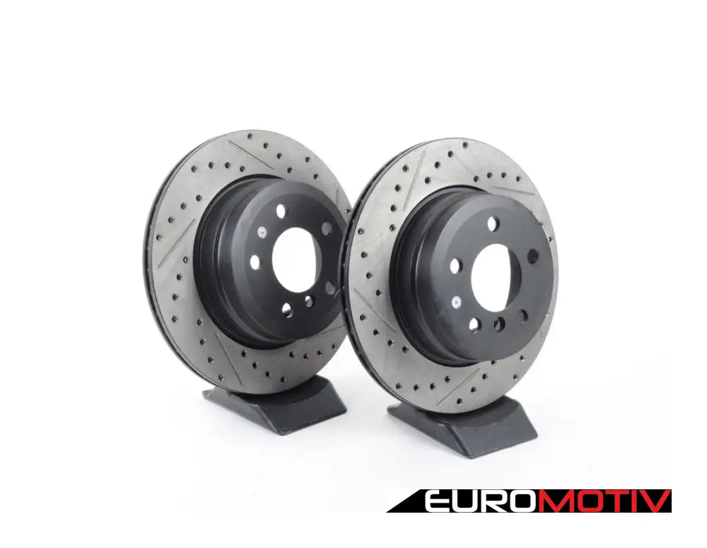 Cross-Drilled & Slotted Brake Rotors - Rear