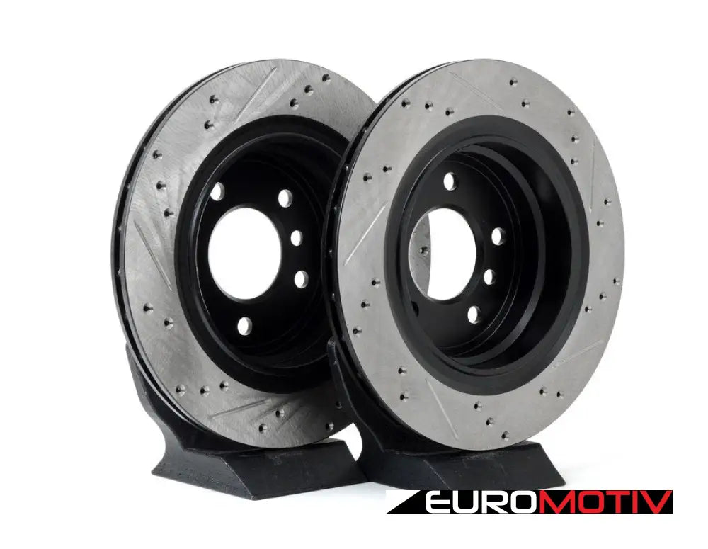 Cross-Drilled & Slotted Brake Rotors - Rear