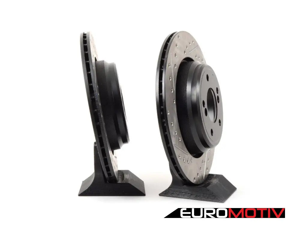 Cross-Drilled & Slotted Brake Rotors - Rear