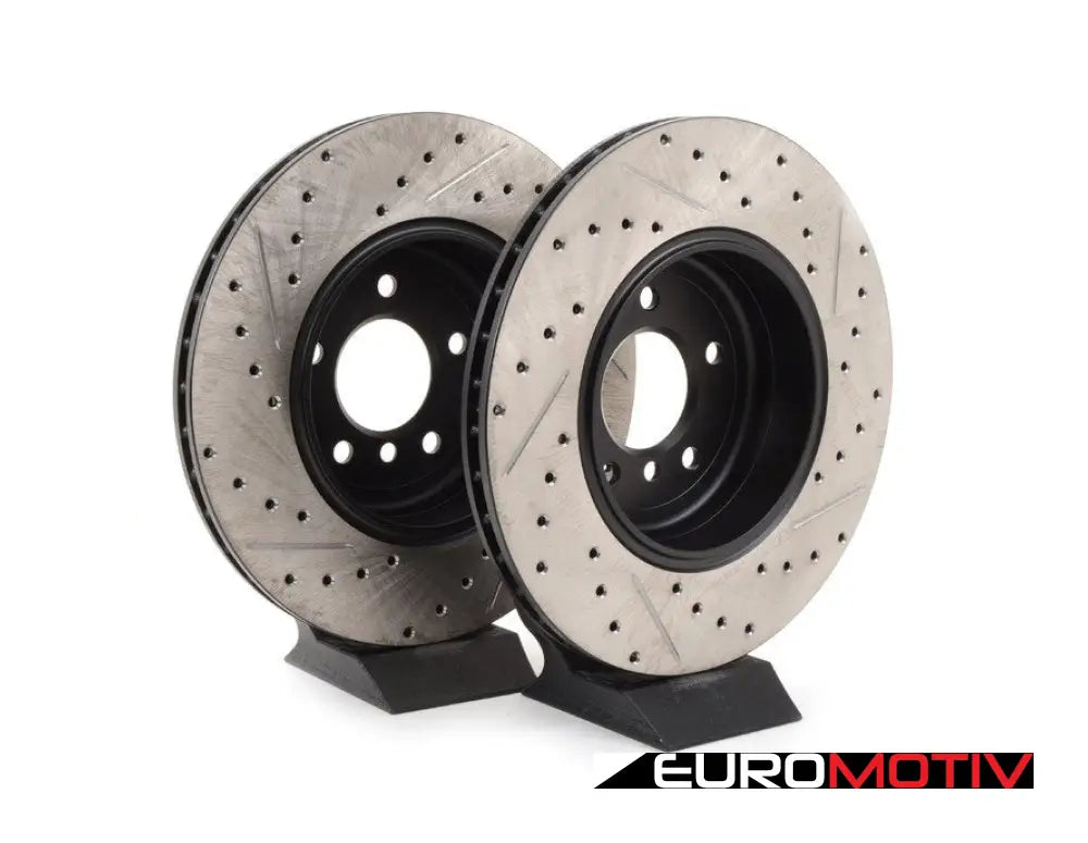 Cross-Drilled & Slotted Brake Rotors - Rear