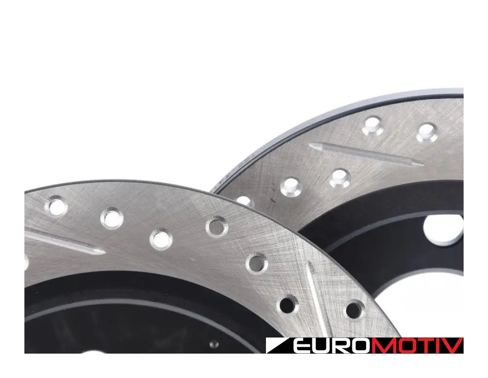 Cross Drilled & Slotted Rear Brake Rotors - Pair 10.19’ (259X10)