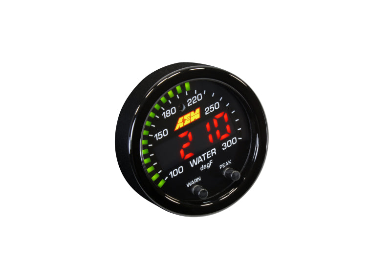 AEM X-Series Temperature 100-300F Gauge Kit (ONLY Black Bezel and Water Temp. Faceplate)