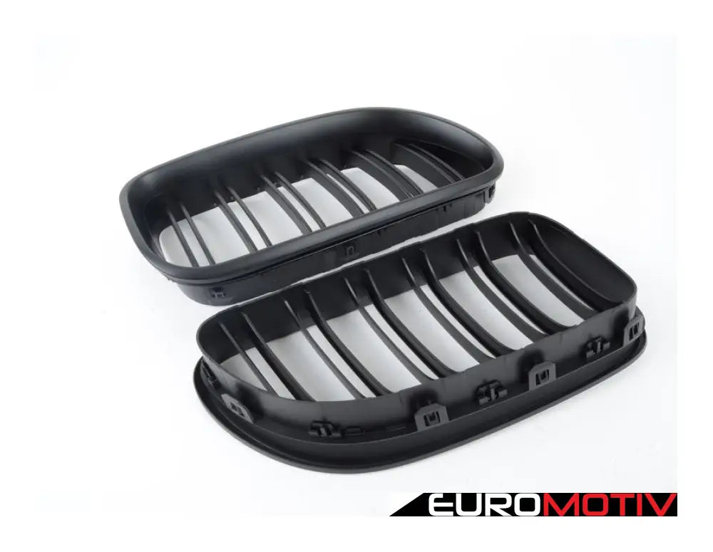 Dual Slats Blackout Grille Set - Matte Black