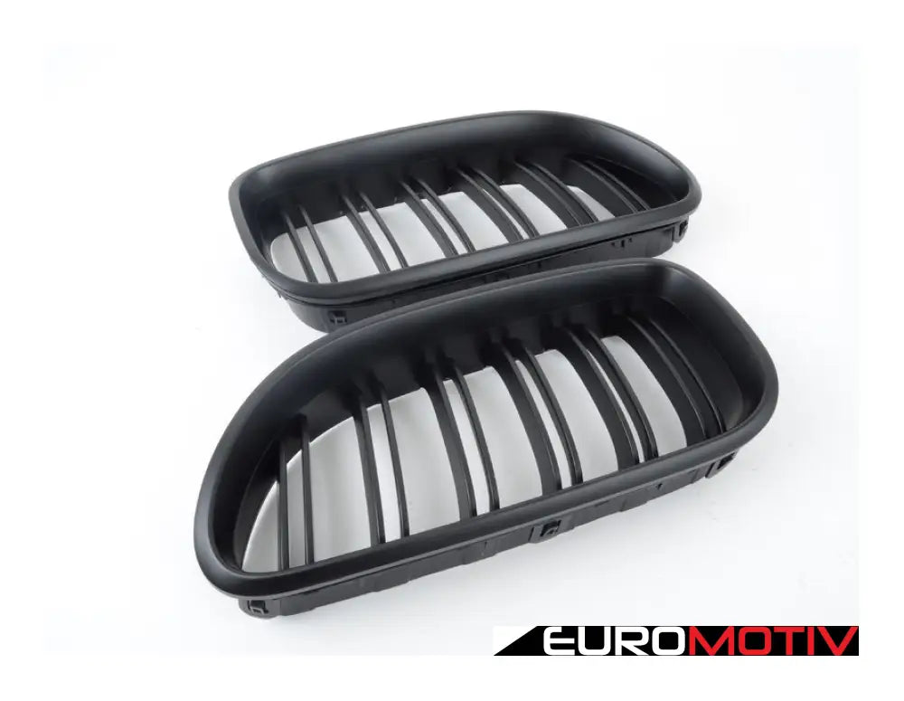 Dual Slats Blackout Grille Set - Matte Black