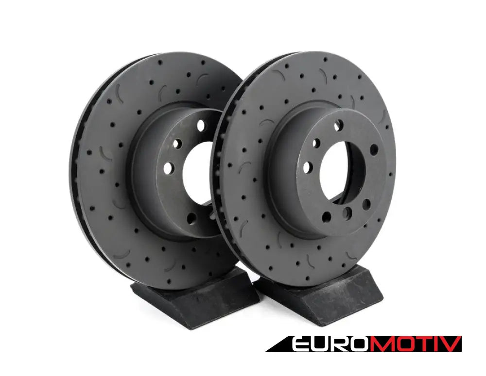 E32 Front Talon Cross Drilled & Slotted Brake Rotors - Pair (308X28)