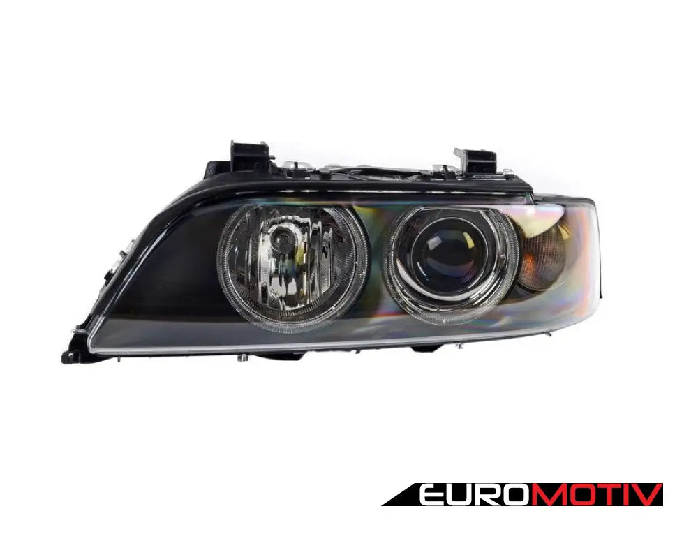 E39 Headlight Assembly (Halogen) With White Turn Signal Lens And Yellow Reflector