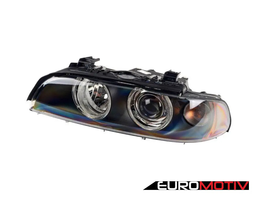 E39 Headlight Assembly (Halogen) With White Turn Signal Lens And Yellow Reflector