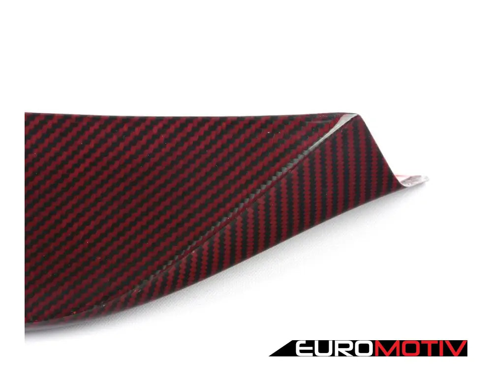 E92 Turner Motorsport Carbon Fiber High Kick Rear Lip Spoiler - Red Kevlar & Black