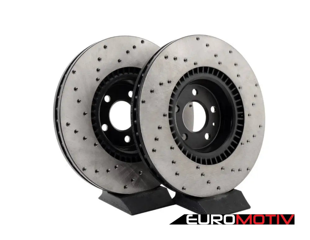 Front Cross Drilled Brake Rotors - Pair (356X34Mm)