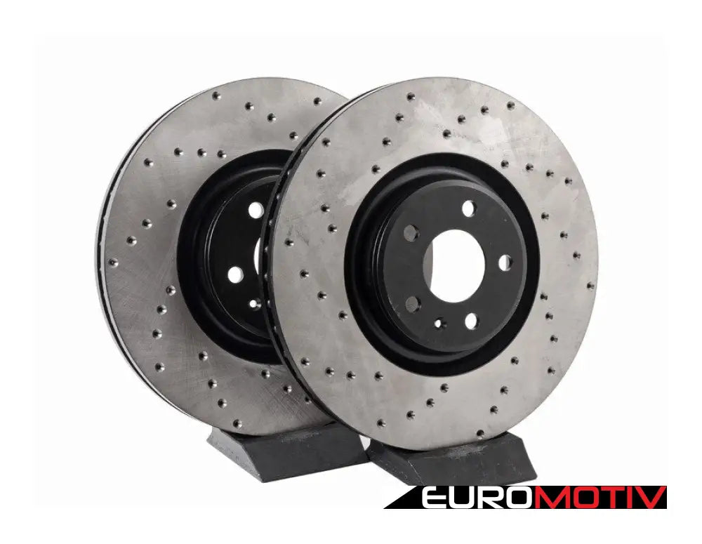 Front Cross Drilled Brake Rotors - Pair (356X34Mm)