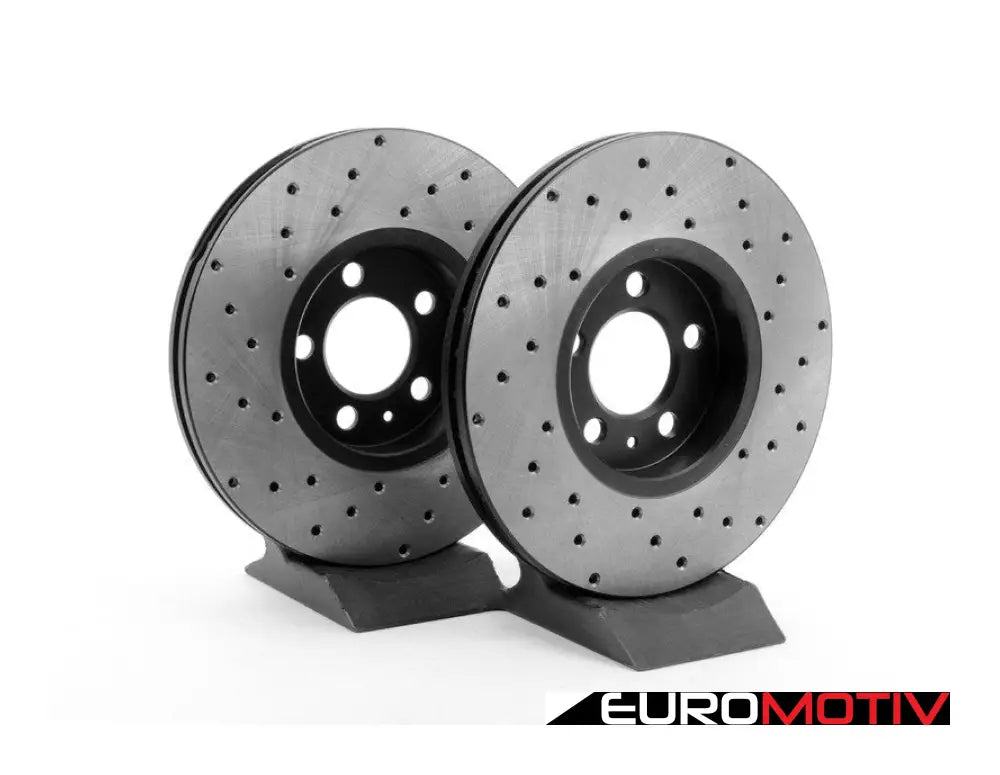 Front Cross Drilled Rotors - Pair (288X25)