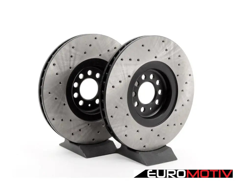 Front Cross Drilled Rotors - Pair (334X32)