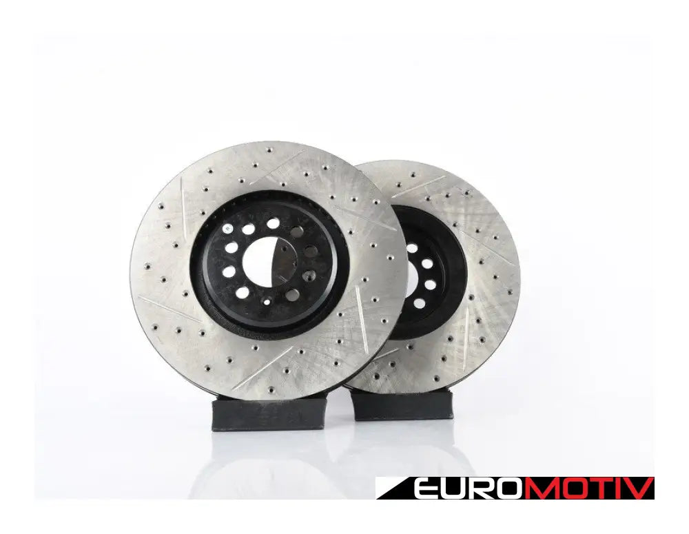 Front Cross Drilled & Slotted Rotors - Pair (334X32)